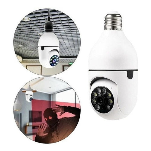 Câmera de segurança wifi ip sem fio 360 graus encaixe de lâmpada aplicativo yoosee visão noturna segurança E27 - bivolt
